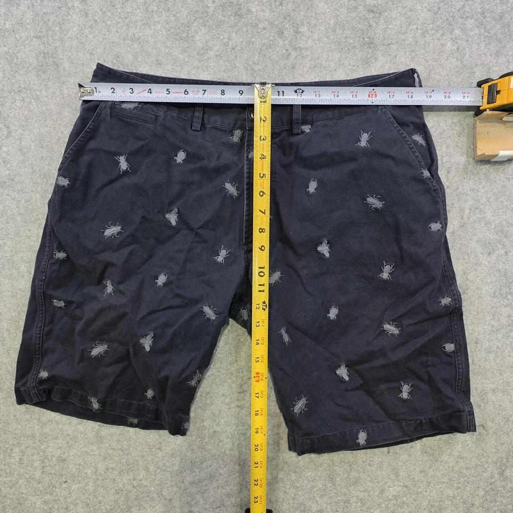 Barbour Shorts Mens 38 Blue Chino Embroidered Bug Animal Print 11‎ Inseam Cotton